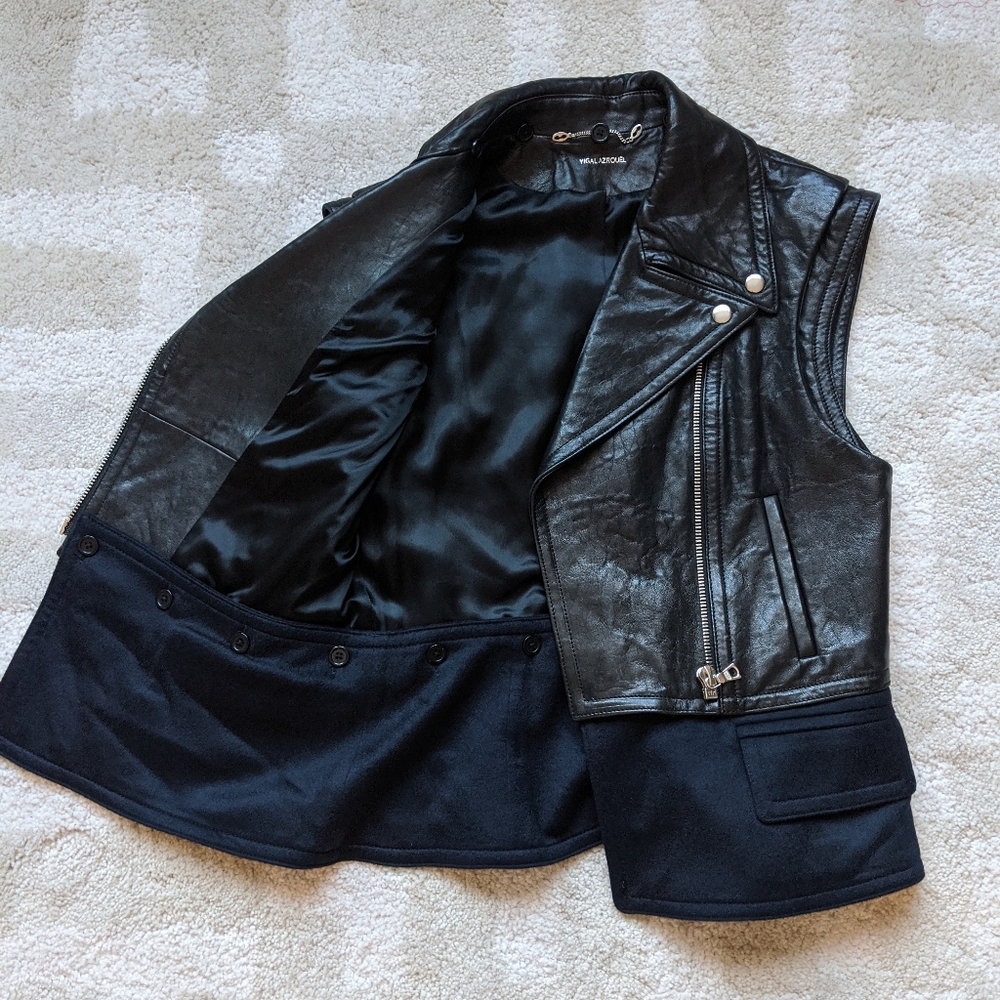 Yigal Azrouel Vintage Leather Vest sz 4 - Picture 5 of 8